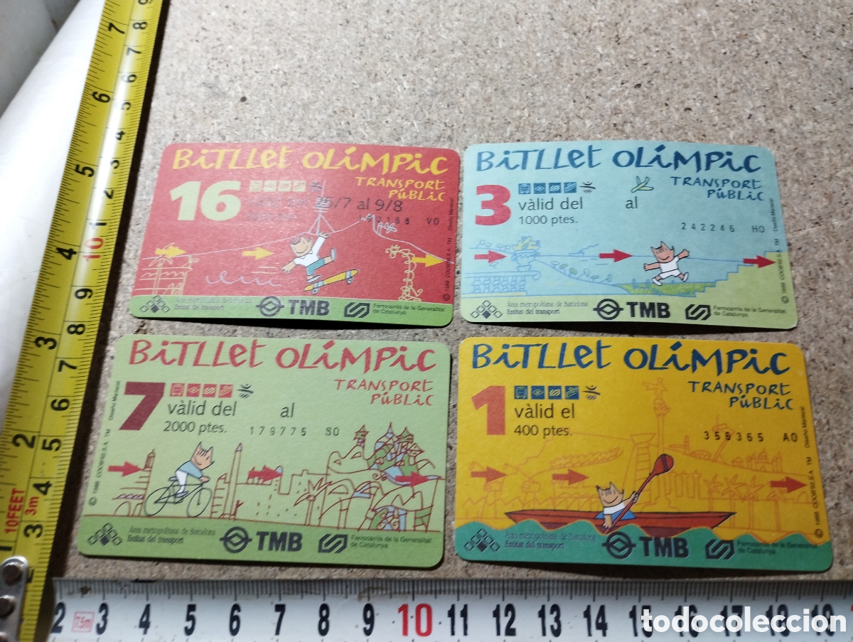 Sammeln von Fahrkarten: Lote de 4 Billetes Ol&iacute;mpicos 1 - 3 - 7 - 16