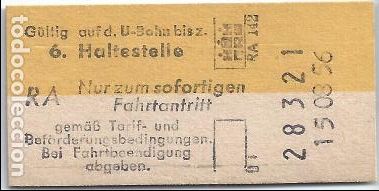 Collectionnisme Billets de transport: Ticket Haltestelle - Nur Zum sofortigen Fahrtantritt (1956)