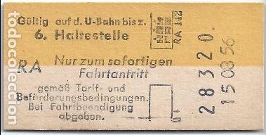 Collectionnisme Billets de transport: Ticket Haltestelle - Nur Zum sofortigen Fahrtantritt (1956)