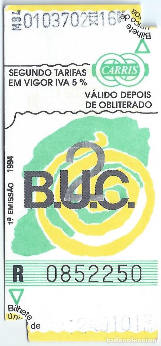 Collectionnisme Billets de transport: Billete 2 BUC - Carris - Lisboa