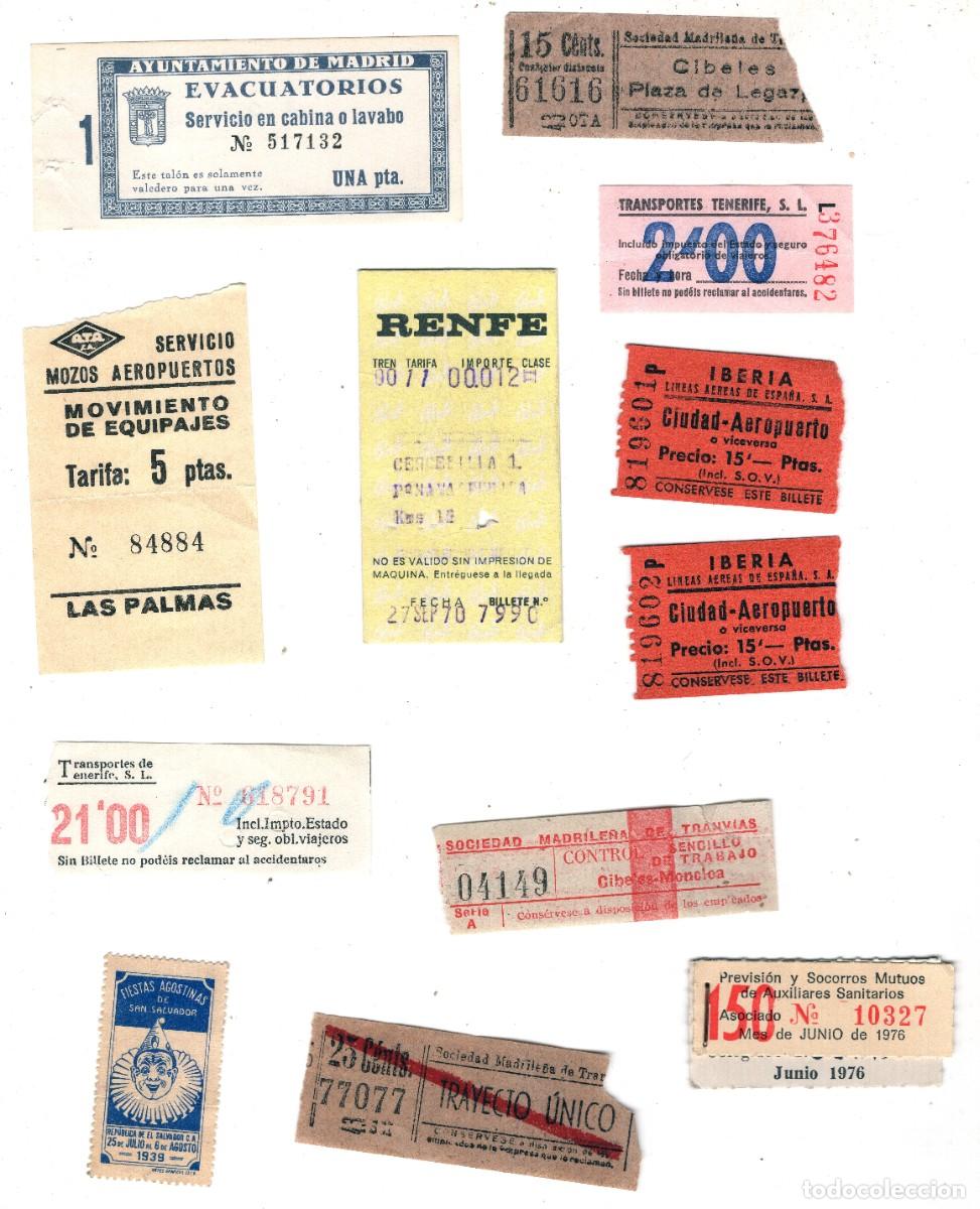 Sammeln von Fahrkarten: LOTE DE 10 BILLETES DE TRANSPORTE ANTIGUOS