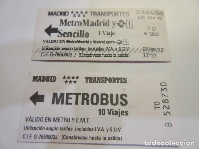 Sammeln von Fahrkarten: 2 BILLETE DIFERENTE METRO MADRID