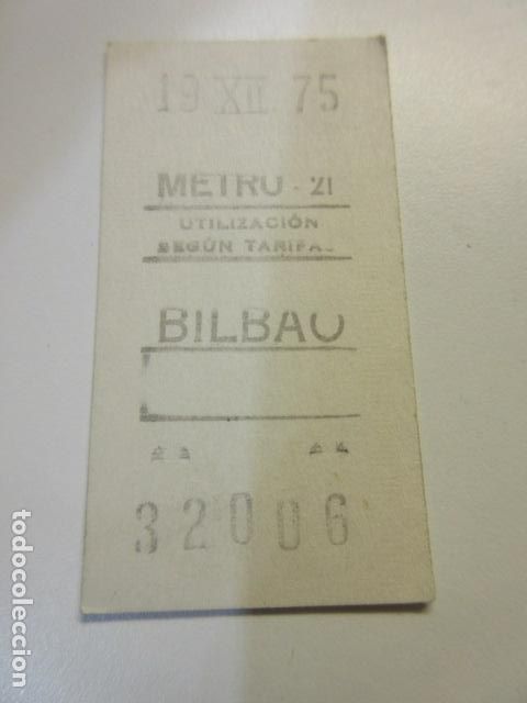 Sammeln von Fahrkarten: 1 BILLETE RECUADRO METRO MADRID BLANCO 1975 BILBAO 21