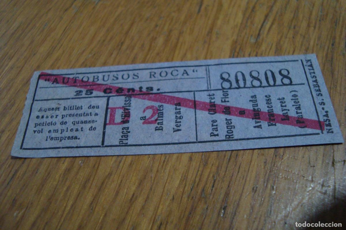 Sammeln von Fahrkarten: ANTIGUO BILLETE AUTOBUSES AUTOBUSOS ROCA BARCELONA. CAPICUA