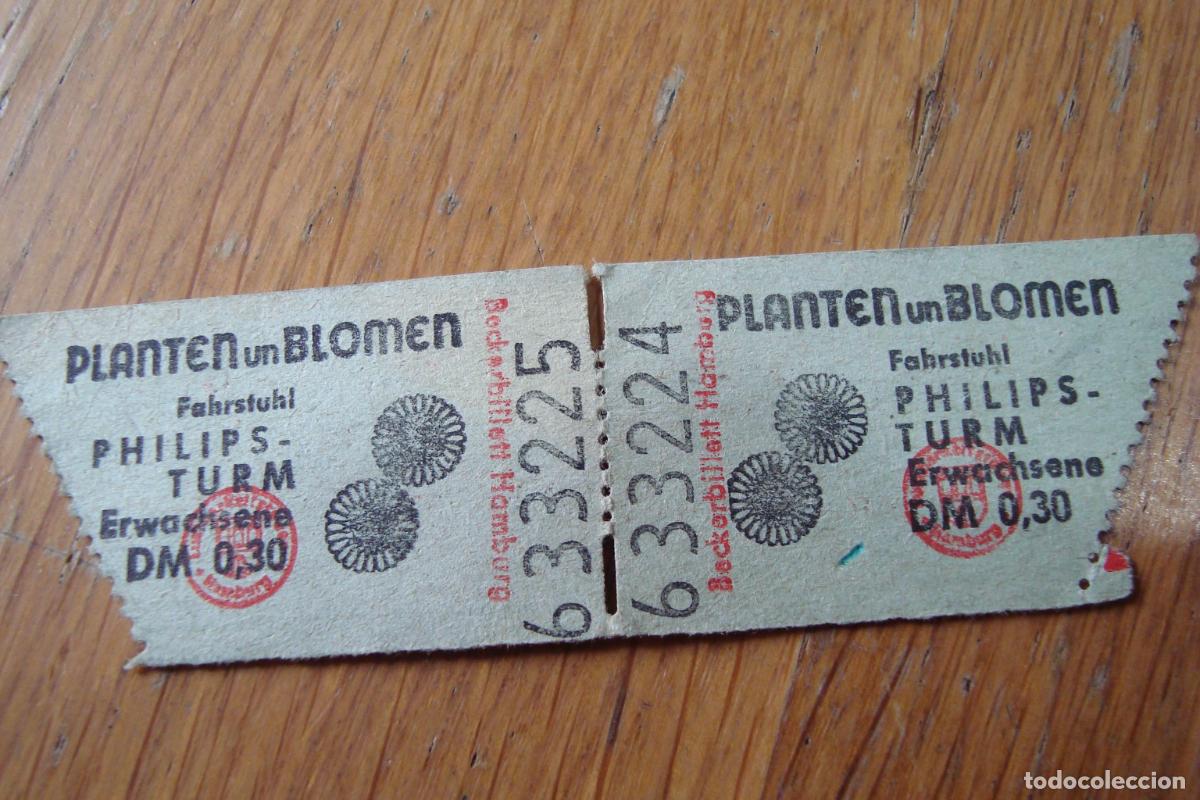 Colecionismos Bilhetes de Transporte: ANTIGUOS BILLETES TICKETS BACKERBILLET HAMBURG PLANTEN UN BLOMEN PHILIPS-TURM