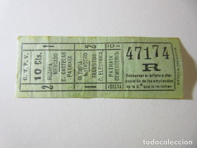 Colecionismos Bilhetes de Transporte: BILLETE - COMPA&Ntilde;IA TRANVIAS Y FERROCARRILES VALENCIA - C.T.F.V. - VER TRAYECTOS - CAPICUA 47174