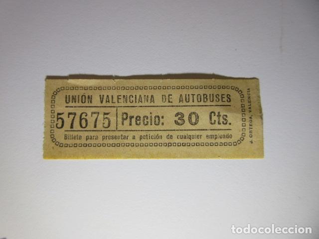 Colecionismos Bilhetes de Transporte: BILLETE - UNION VALENCIANA DE AUTOBUSES VALENCIA - - VER TRAYECTOS - CAPICUA 57675