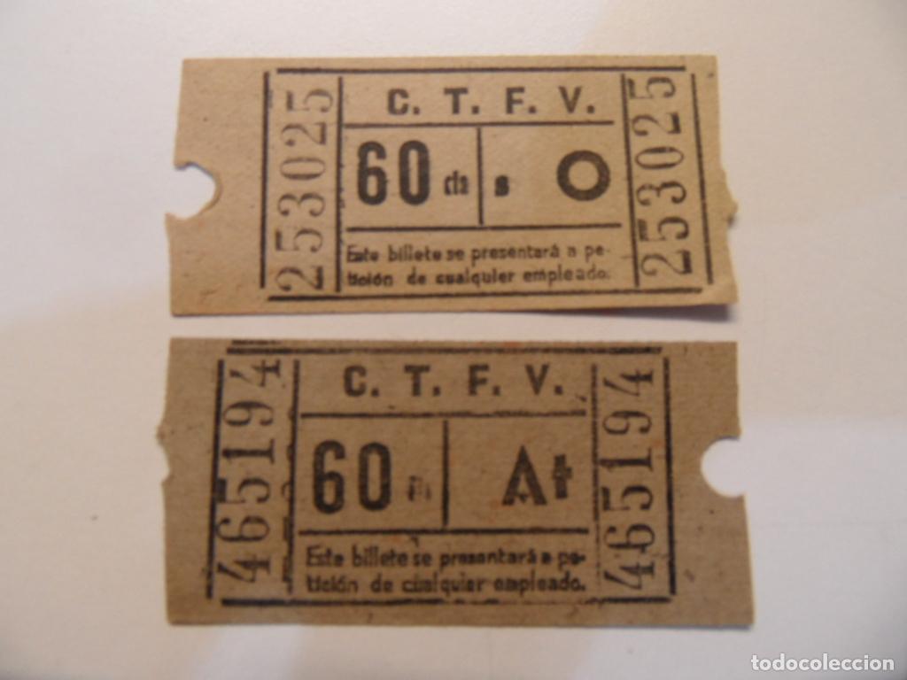 Collectionnisme Billets de transport: 2 BILLETE VALENCIA TRANVIA - DIFERENTES SERIE 1 Y 2 LETRAS COMPA&Ntilde;IA FERROCARRIL - C.T.F.V.