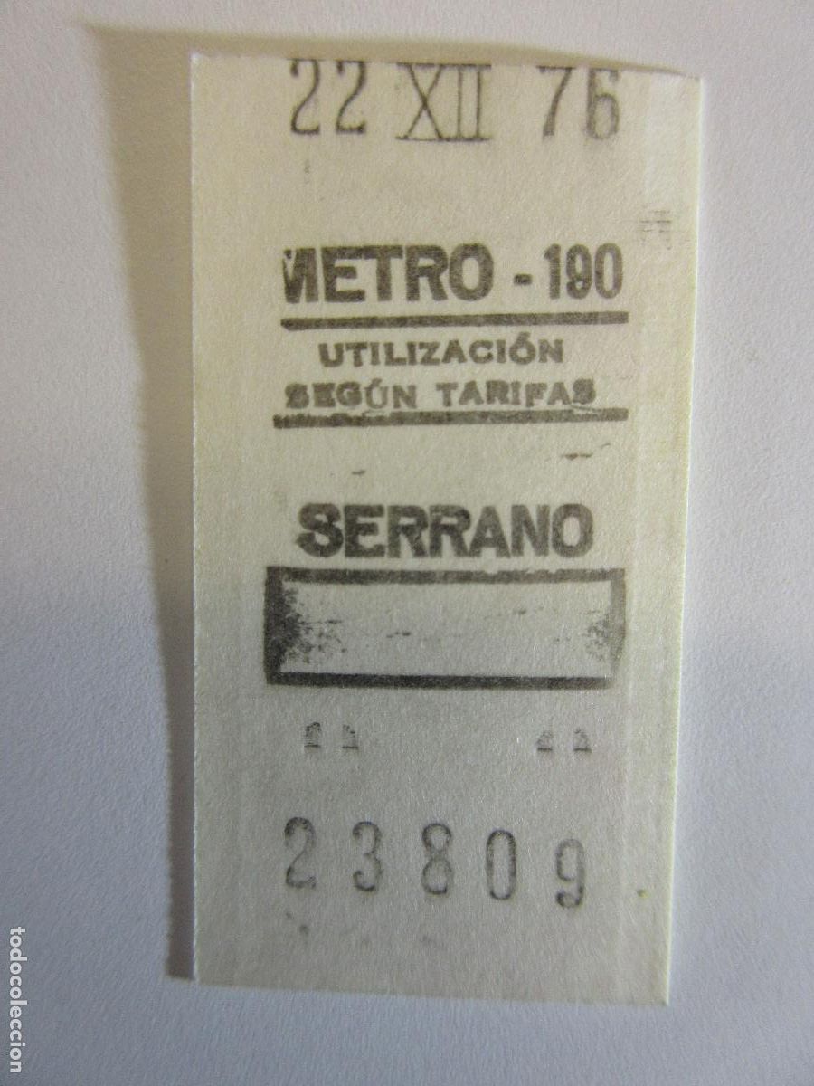 Collectionnisme Billets de transport: METRO DE MADRID - REF: REFMM01 - - SERRANO 190 A&Ntilde;O 1976 FELIZ NAVIDAD EN TRASERA
