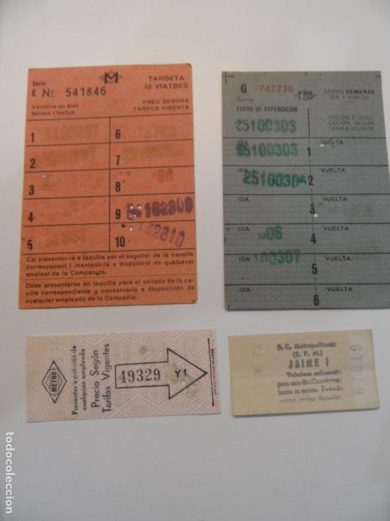 Collectionnisme Billets de transport: LOTE 4 BILLETES DIFERENTES VER MODALIDADES EN FOTO - METRO DE BARCELONA