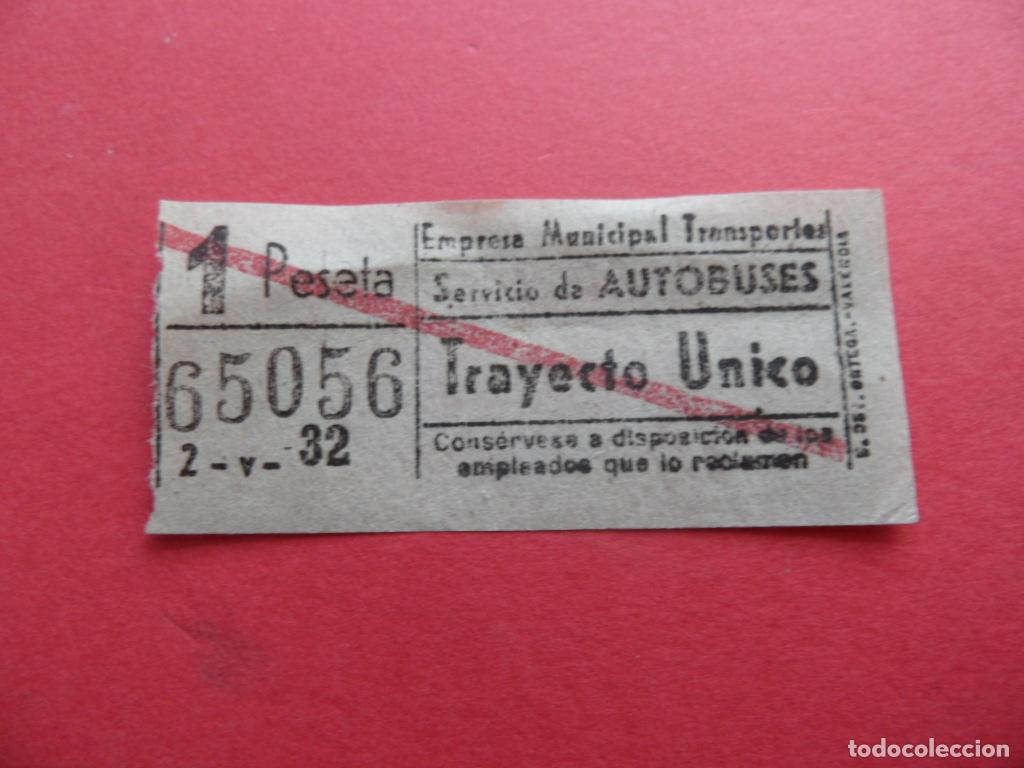Collectables Transport Tickets: REF: CYC1234 - LOTE 1 BILLETE CAPICUA 65056 - AUTOBUS EMT MADRID - VALOR 1 PESETA