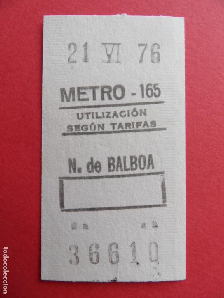 Collectables Transport Tickets: METRO DE MADRID - REF: REFMM01 - - PARADA N. DE BALBOA 165 A&Ntilde;O 1976 RECUADRO BLANCO