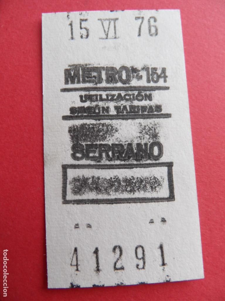 Coleccionismo Billetes de transporte: METRO DE MADRID - REF: REFMM01 - - PARADA SERRANO 154 A&Ntilde;O 1976 RECUADRO BLANCO