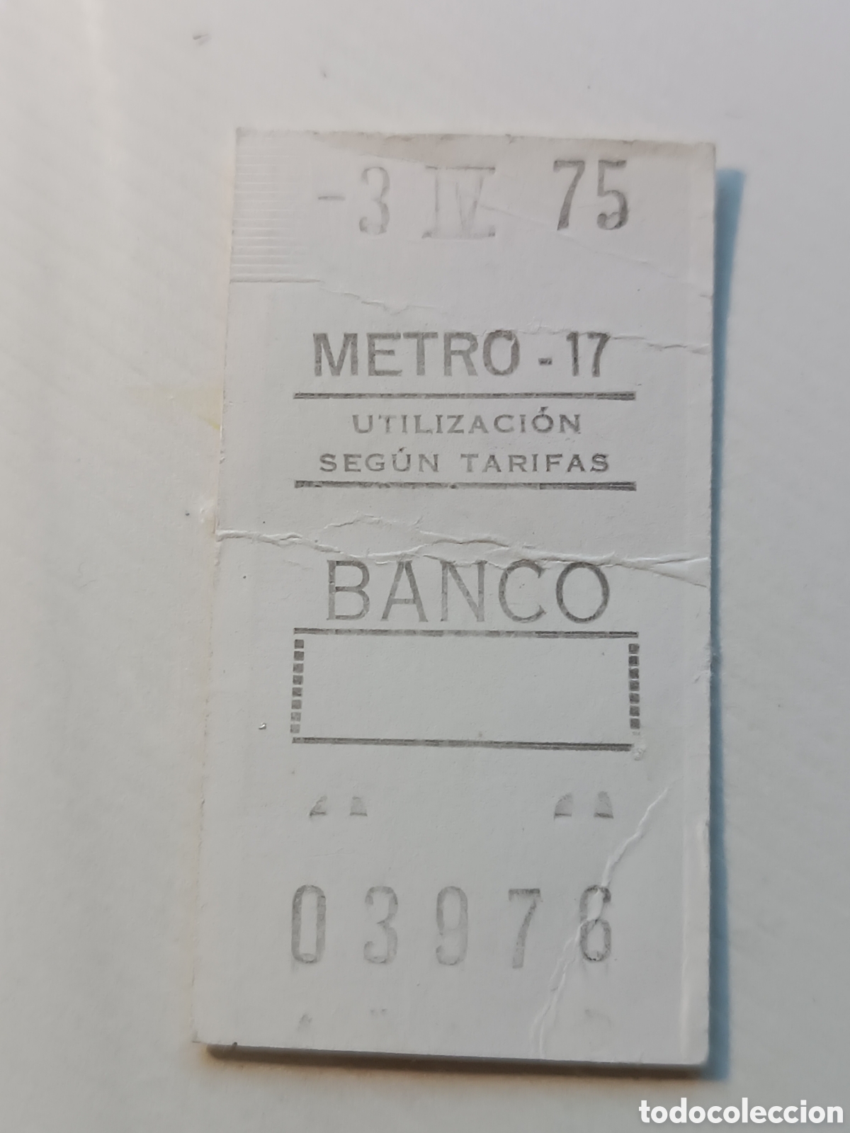 Coleccionismo Billetes de transporte: Billete metro BANCO Madrid