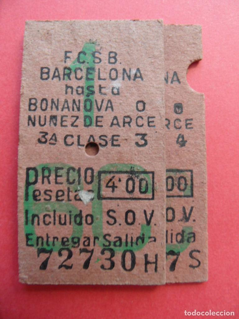 Colecionismos Bilhetes de Transporte: REF: COL_FGC_01 FGC FERROCARRILES GENERALITAT SARRIA CATALANES BARCELONA VERDE - BONANOVA 1 60 - 3 4