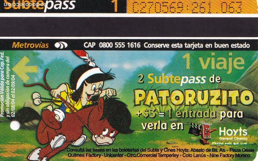 Collectables Transport Tickets: Patoruzito, billete del tren urbano Buenos Aires (ticket Metro, subte) pel&iacute;cula comic - CLC