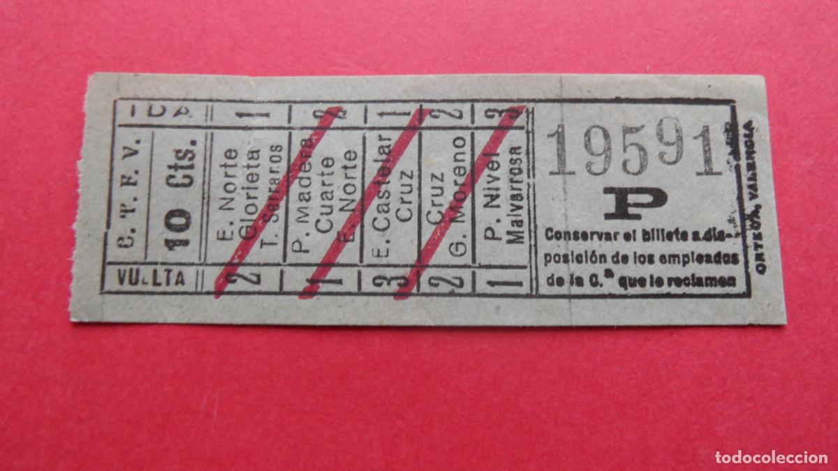 Coleccionismo Billetes de transporte: REF: VAL01 - VALENCIA - C.T.F.V. COMPA&Ntilde;IA TRANVIA FERROCARRILES - CAPICUA 19591 - LEEINTERIOR