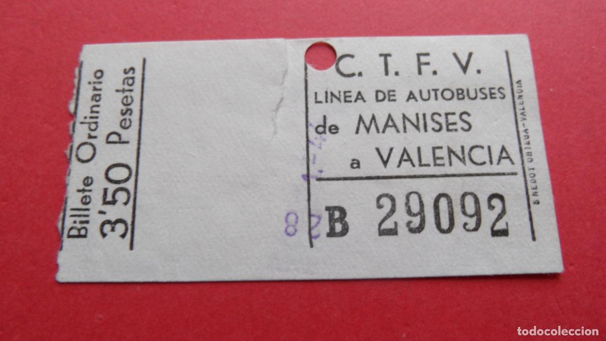 Coleccionismo Billetes de transporte: REF: VAL01 - VALENCIA - C.T.F.V. COMPA&Ntilde;IA TRANVIA FERROCARRILES AUTOBUSES CAPICUA 29092- LEEINTERIOR