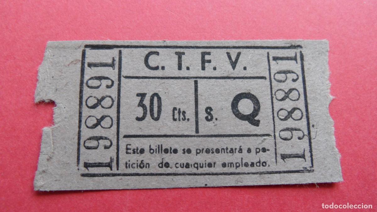 Coleccionismo Billetes de transporte: REF: VAL01 - VALENCIA - C.T.F.V. COMPA&Ntilde;&Iacute;A TRANVIA FERROCARRIL - CAPICUA 198891 6 CIFRAS- LEEINTERIOR