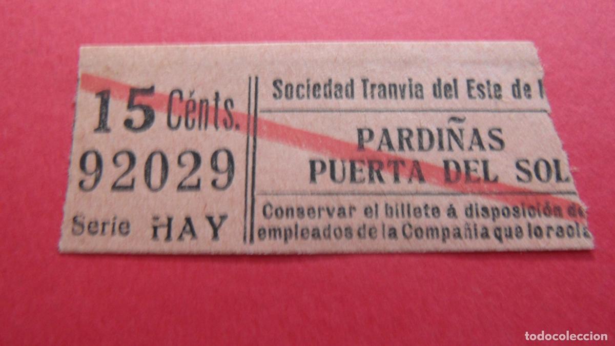 Coleccionismo Billetes de transporte: REF: TRMAD_ESTE - SOCIEDAD TRANV&Iacute;A DEL ESTE DE MADRID - MADRID - CAPICUA 92029 - LEER INTERIOR