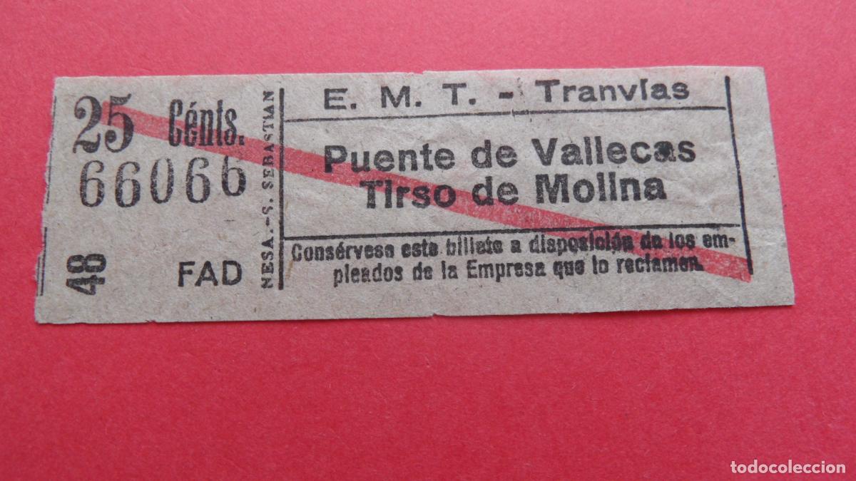 Collectables Transport Tickets: REF: TRMAD_EMT_TRAN - EMPRESA MUNICIPAL DE TRANSPORTE TRANV&Iacute;AS - MADRID - 66066 CAPICUA LEE INTERIOR