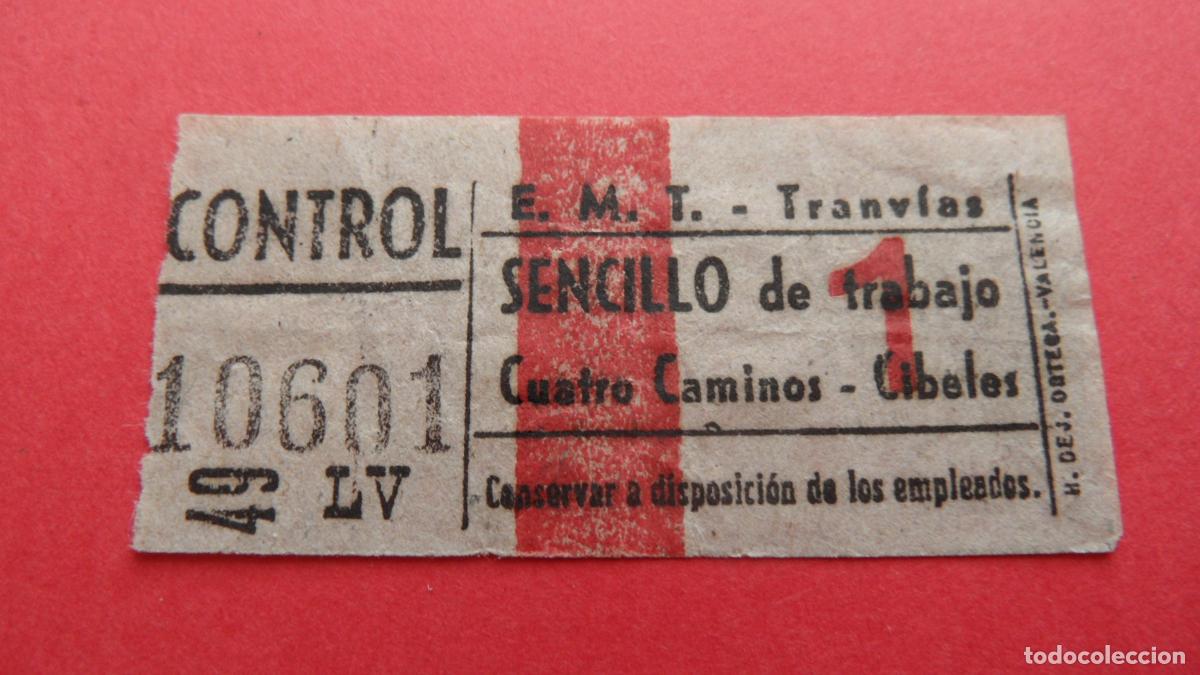 Collectionnisme Billets de transport: REF: TRMAD_EMT_TRAN - EMPRESA MUNICIPAL DE TRANSPORTE TRANV&Iacute;AS - MADRID - 10601 CAPICUA LEE INTERI