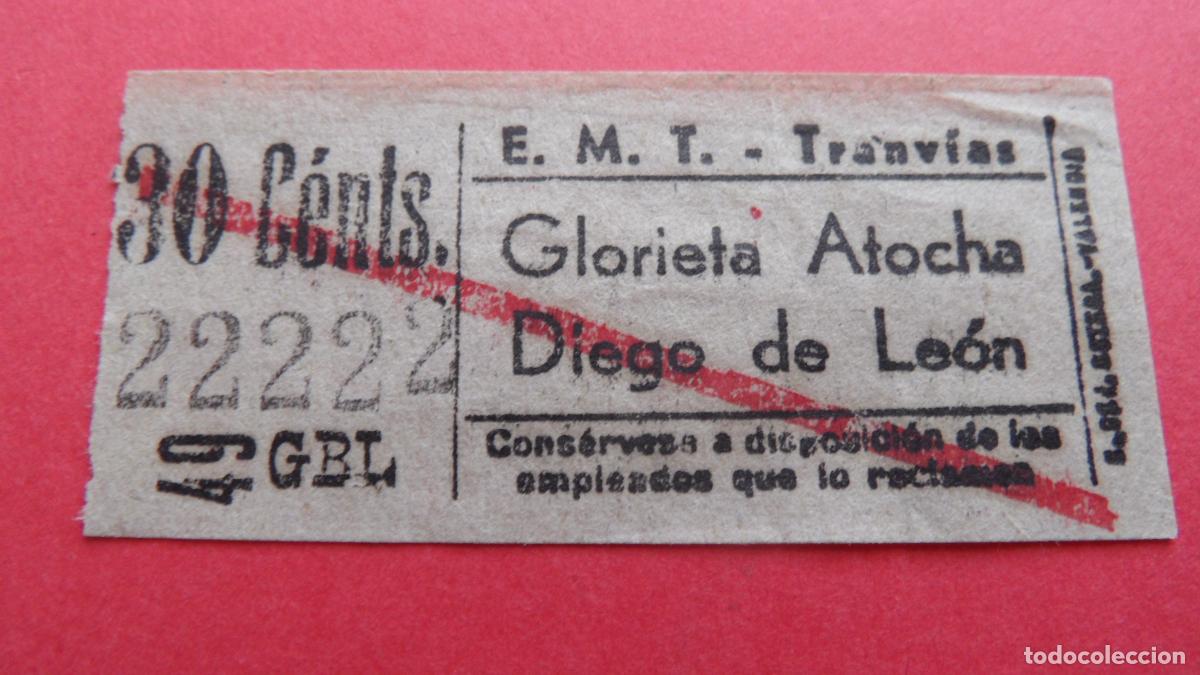 Collectionnisme Billets de transport: REF: TRMAD_EMT_TRAN - EMPRESA MUNICIPAL DE TRANSPORTE TRANV&Iacute;AS - MADRID - 22222 CAPICUA LEE INTERI