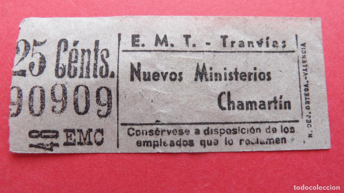 Collectionnisme Billets de transport: REF: TRMAD_EMT_TRAN - EMPRESA MUNICIPAL DE TRANSPORTE TRANV&Iacute;AS - MADRID - 90909 CAPICUA LEE INTERI