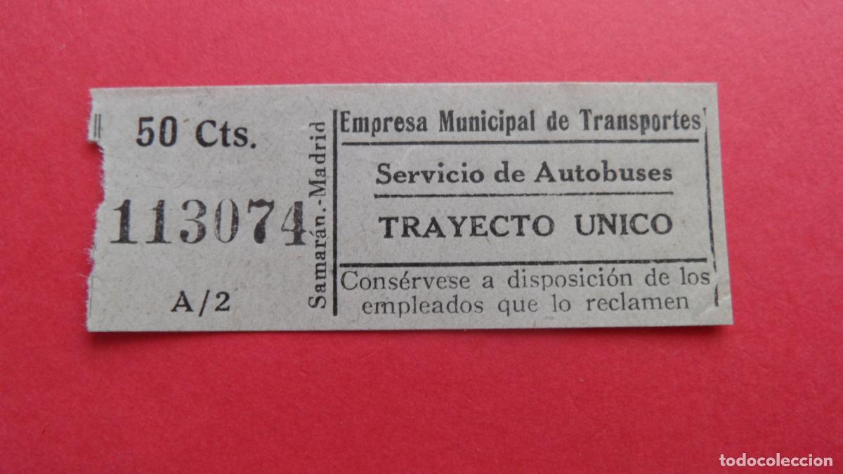 Collectionnisme Billets de transport: REF: TRMAD_EMT_AUTO - EMPRESA MUNICIPAL DE TRANSPORTE AUTOBUSES - MADRID - LEE INTERI