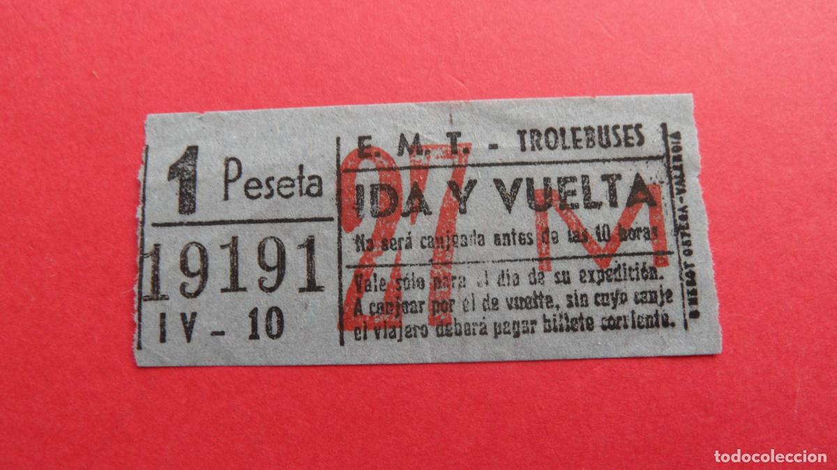 Sammeln von Fahrkarten: REF: TRMAD_EMT_TROL E.M.T. EMPRESA MUNICIPAL DE TRANSPORTE TROLEBUSES MADRID 19191 CAPICUA LEEINTER