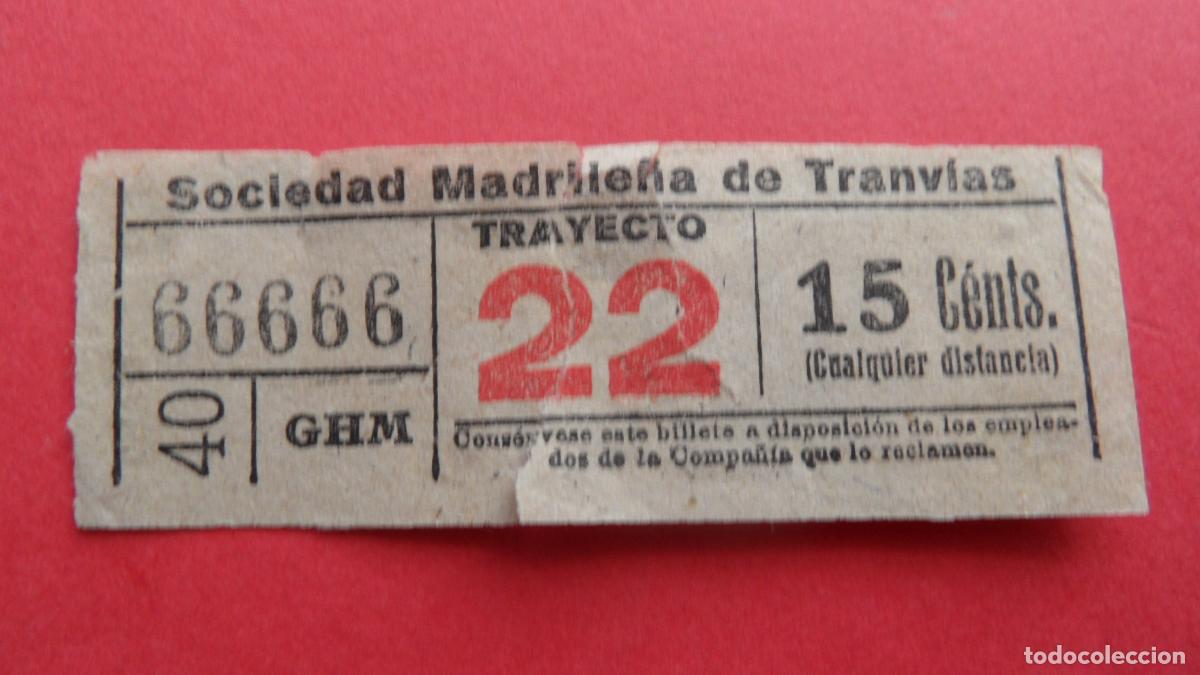 Sammeln von Fahrkarten: REF: TRMAD_SMT - SOCIEDAD MADRILE&Ntilde;A DE TRANV&Iacute;AS - MADRID - 66666 REAL CAPICUA LEEINTER Y TRAYECTO