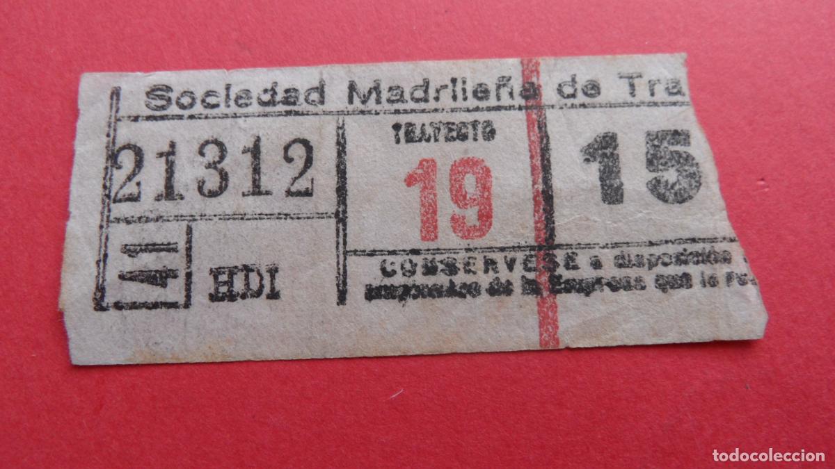 Coleccionismo Billetes de transporte: REF: TRMAD_SMT - SOCIEDAD MADRILE&Ntilde;A DE TRANV&Iacute;AS - MADRID - 21312 CAPICUA LEEINTER Y TRAYECTO