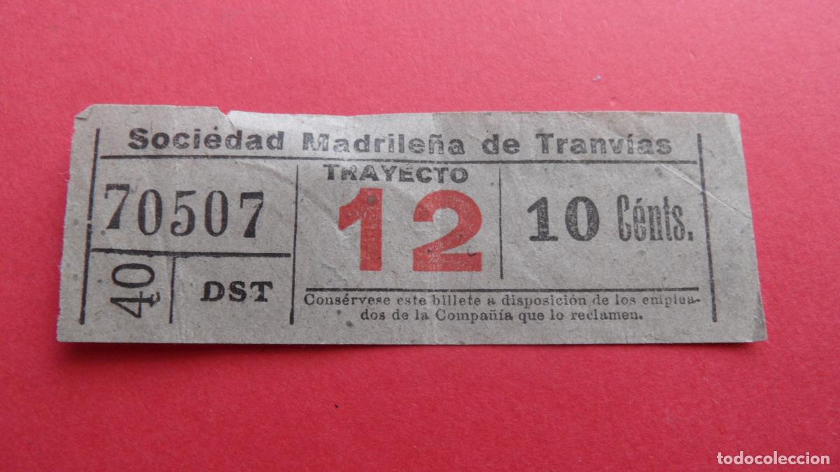 Coleccionismo Billetes de transporte: REF: TRMAD_SMT - SOCIEDAD MADRILE&Ntilde;A DE TRANV&Iacute;AS - MADRID - 70507 CAPICUA LEEINTER Y TRAYECTO