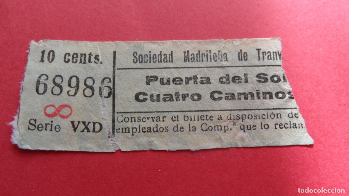 Coleccionismo Billetes de transporte: REF: TRMAD_SMT - SOCIEDAD MADRILE&Ntilde;A DE TRANV&Iacute;AS - MADRID - 68986 CAPICUA LEEINTER Y TRAYECTO