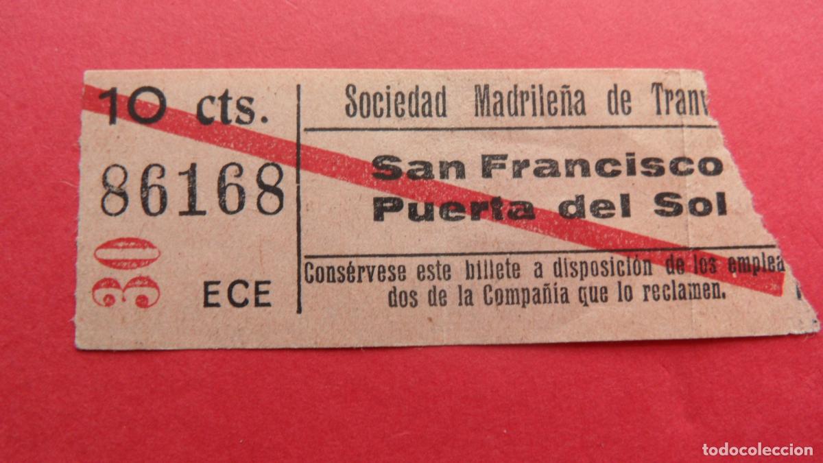 Coleccionismo Billetes de transporte: REF: TRMAD_SMT - SOCIEDAD MADRILE&Ntilde;A DE TRANV&Iacute;AS - MADRID - 86168 CAPICUA LEEINTER Y TRAYECTO