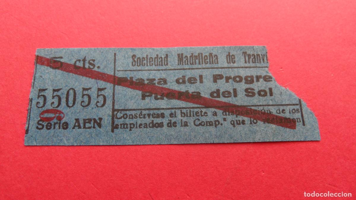 Coleccionismo Billetes de transporte: REF: TRMAD_SMT - SOCIEDAD MADRILE&Ntilde;A DE TRANV&Iacute;AS - MADRID - 55055 CAPICUA LEEINTER Y TRAYECTO