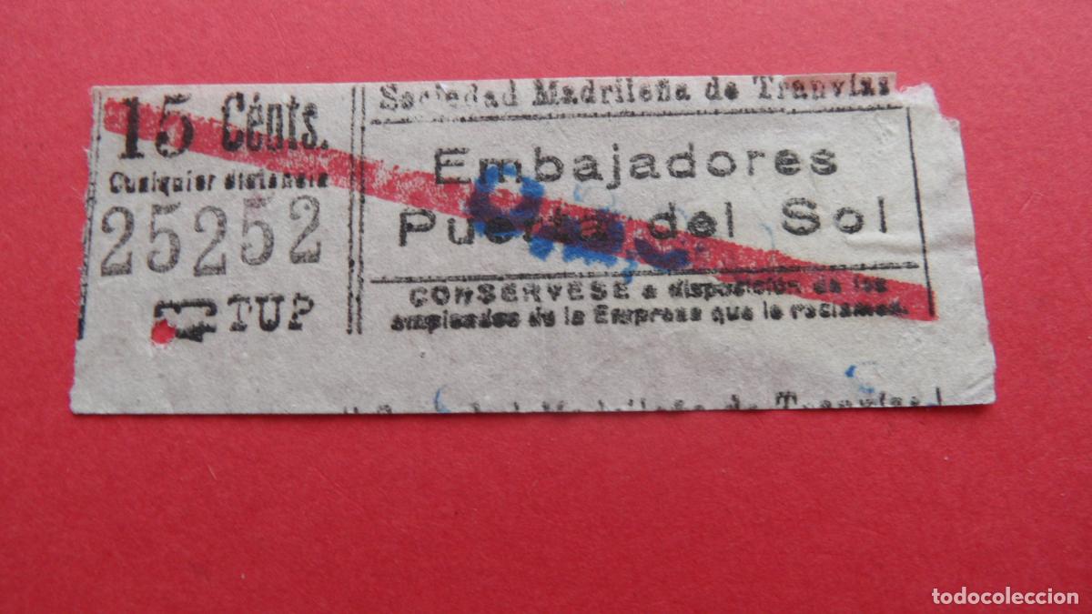 Coleccionismo Billetes de transporte: REF: TRMAD_SMT - SOCIEDAD MADRILE&Ntilde;A DE TRANV&Iacute;AS - MADRID - 25252 CAPICUA LEEINTER Y TRAYECTO