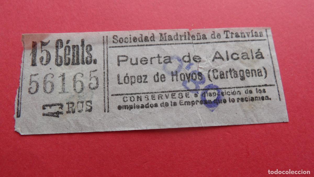 Coleccionismo Billetes de transporte: REF: TRMAD_SMT - SOCIEDAD MADRILE&Ntilde;A DE TRANV&Iacute;AS - MADRID - 56165 CAPICUA LEEINTER Y TRAYECTO