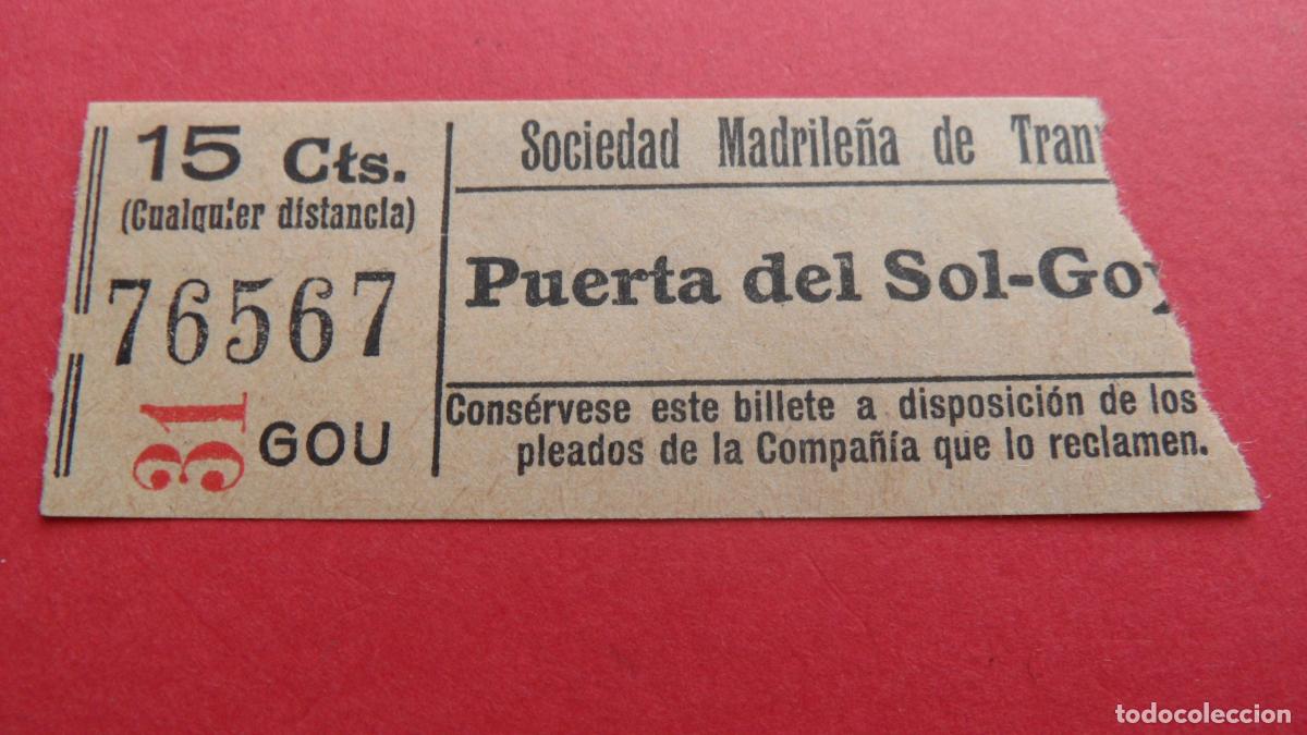 Coleccionismo Billetes de transporte: REF: TRMAD_SMT - SOCIEDAD MADRILE&Ntilde;A DE TRANV&Iacute;AS - MADRID - 76567 CAPICUA LEEINTER Y TRAYECTO