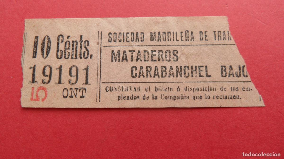 Collectionnisme Billets de transport: REF: TRMAD_SMT - S.M.T. SOCIEDAD MADRILE&Ntilde;A DE TRANV&Iacute;AS - MADRID - 19191 CAPICUA LEEINTER Y TRAYECTO