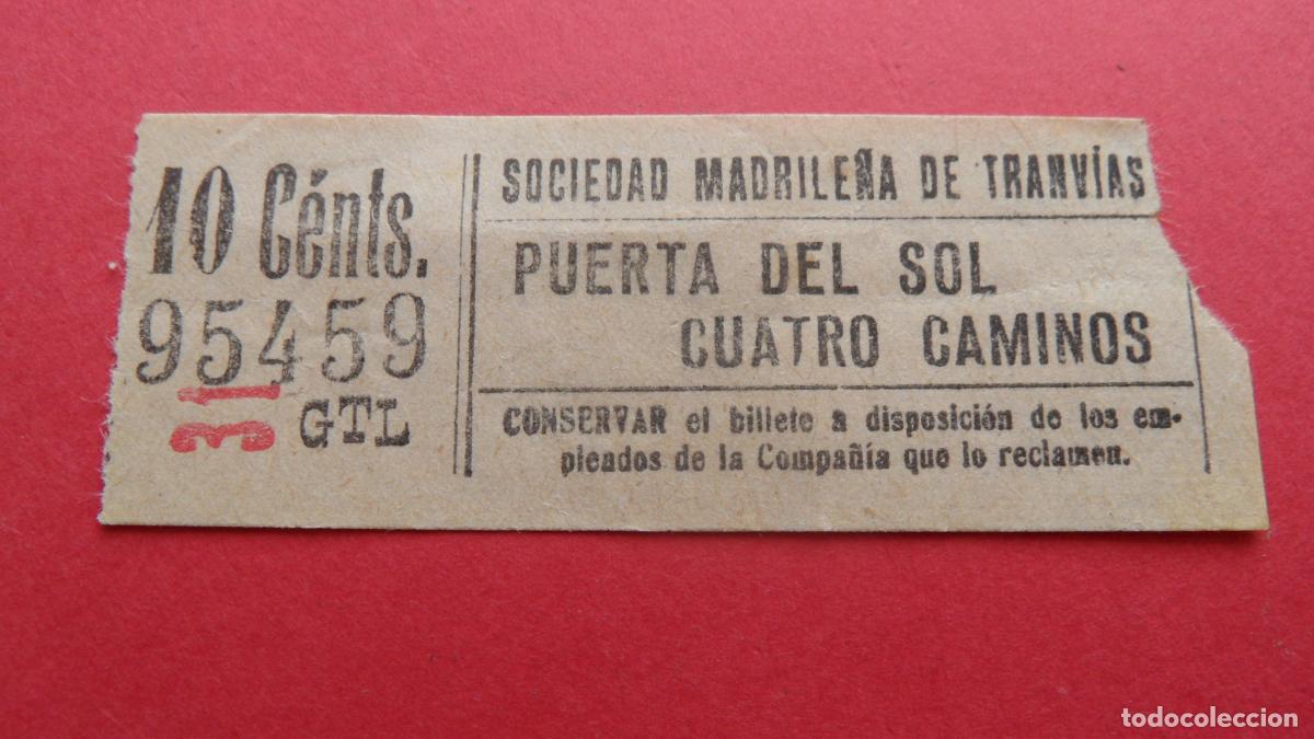 Collectionnisme Billets de transport: REF: TRMAD_SMT - S.M.T. SOCIEDAD MADRILE&Ntilde;A DE TRANV&Iacute;AS - MADRID 95459 CAPICUA LEEINTER Y TRAY