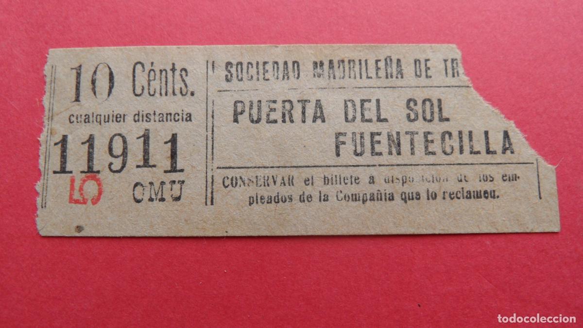 Collectionnisme Billets de transport: REF: TRMAD_SMT - S.M.T. SOCIEDAD MADRILE&Ntilde;A DE TRANV&Iacute;AS - MADRID 11911 CAPICUA LEEINTER Y TRAY