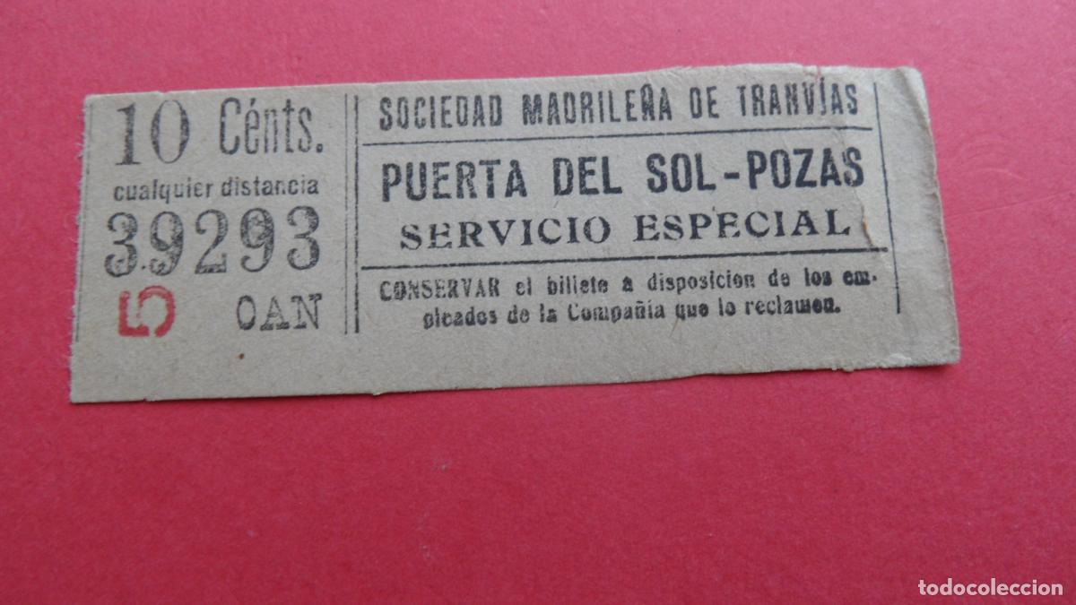 Collectionnisme Billets de transport: REF: TRMAD_SMT - S.M.T. SOCIEDAD MADRILE&Ntilde;A DE TRANV&Iacute;AS - MADRID 39293 CAPICUA LEEINTER Y TRAY