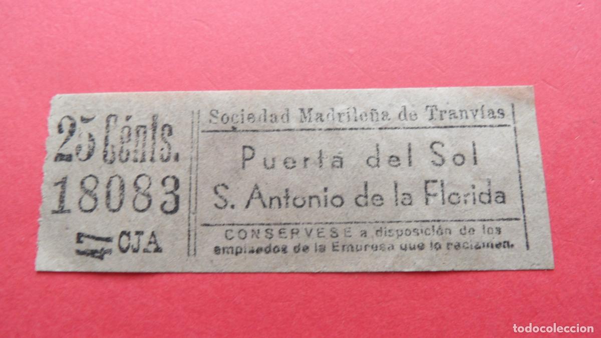 Collectionnisme Billets de transport: REF: TRMAD_SMT - S.M.T. SOCIEDAD MADRILE&Ntilde;A DE TRANV&Iacute;AS - MADRID - LEEINTER Y TRAY
