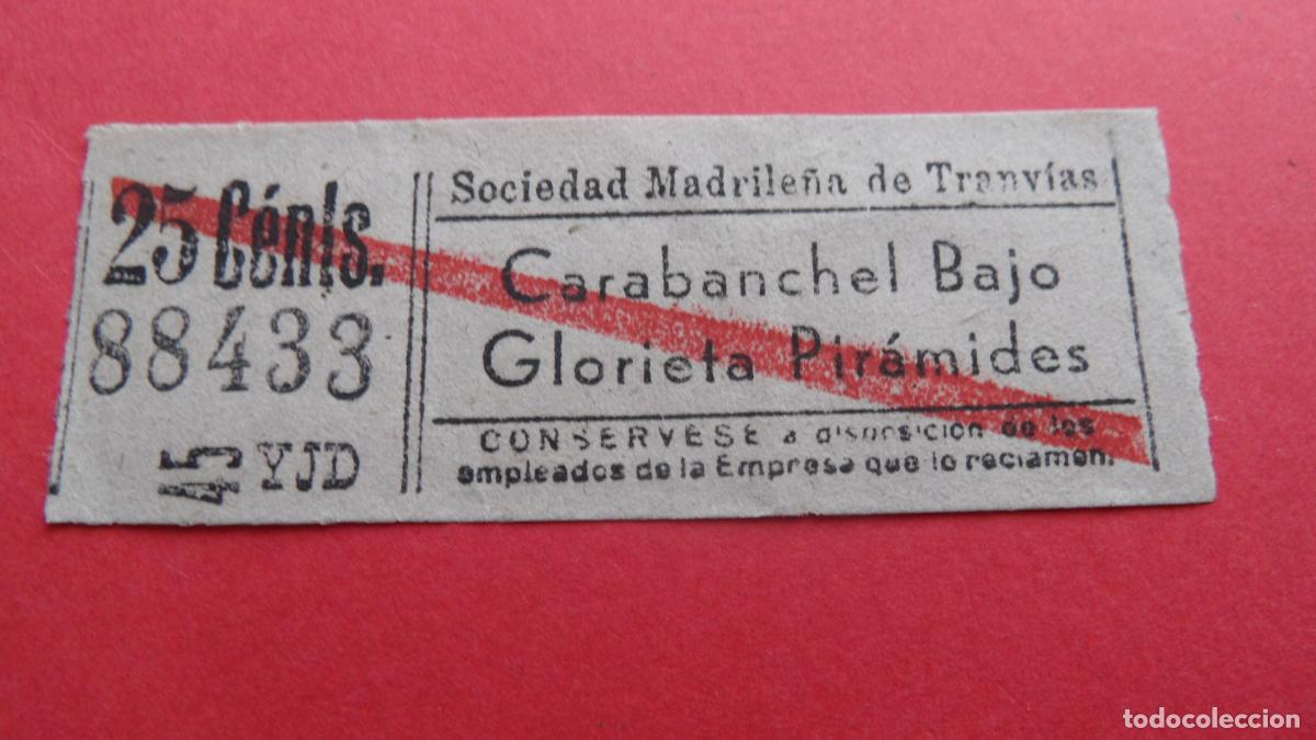 Collectionnisme Billets de transport: REF: TRMAD_SMT - S.M.T. SOCIEDAD MADRILE&Ntilde;A DE TRANV&Iacute;AS - MADRID Carabanchel LEEINTER Y TRAY