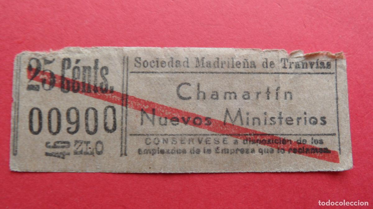 Collectionnisme Billets de transport: REF: TRMAD_SMT - S.M.T. SOCIEDAD MADRILE&Ntilde;A DE TRANV&Iacute;AS - MADRID 00900 CAPICUA LEEINTER Y TRAY
