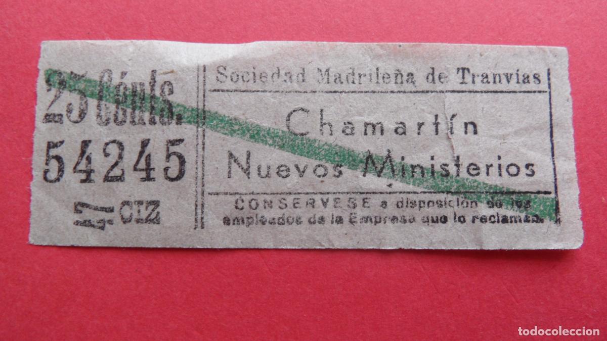 Collectionnisme Billets de transport: REF: TRMAD_SMT - S.M.T. SOCIEDAD MADRILE&Ntilde;A DE TRANV&Iacute;AS - MADRID 54245 CAPICUA LEEINTER Y TRAY