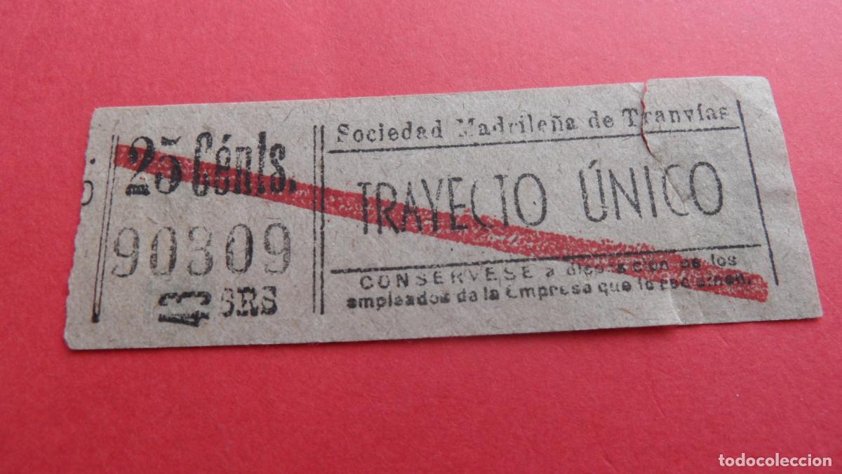 Collectionnisme Billets de transport: REF: TRMAD_SMT - S.M.T. SOCIEDAD MADRILE&Ntilde;A DE TRANV&Iacute;AS - MADRID 90309 CAPICUA LEEINTER Y TRAY