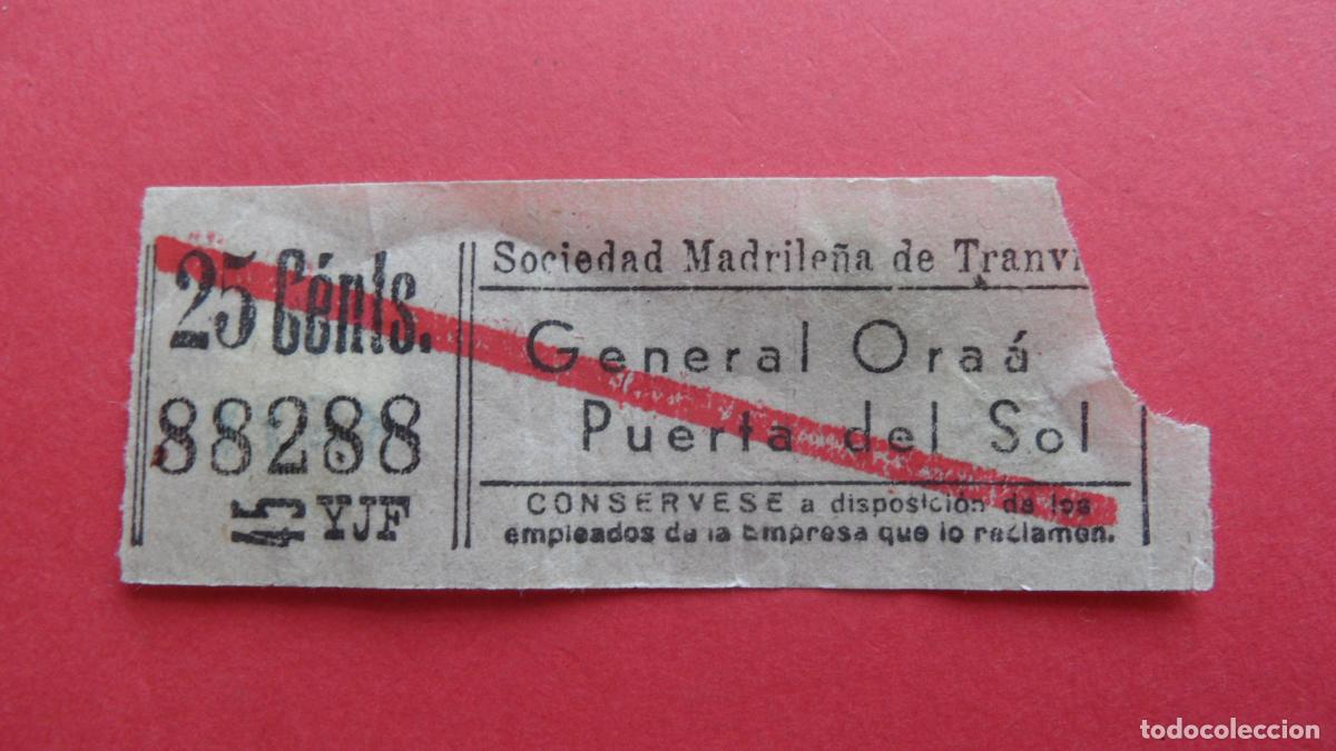 Collectionnisme Billets de transport: REF: TRMAD_SMT - S.M.T. SOCIEDAD MADRILE&Ntilde;A DE TRANV&Iacute;AS - MADRID 88288 CAPICUA LEEINTER Y TRAY