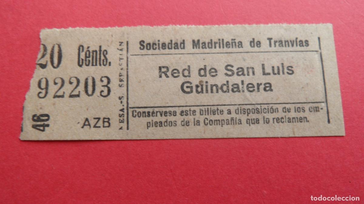 Sammeln von Fahrkarten: REF: TRMAD_SMT - S.M.T. SOCIEDAD MADRILE&Ntilde;A DE TRANV&Iacute;AS - MADRID LEEINTER Y TRAY